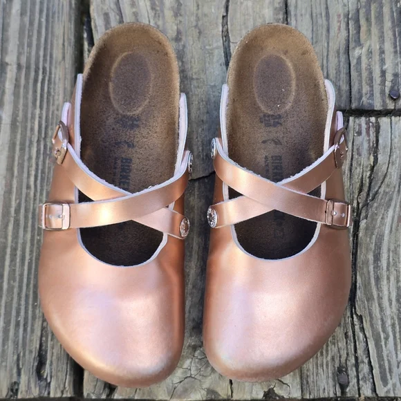 Birkenstock Girls Dorian Clog Metallic Rose Gold, Size 34 EU - Picture 5 of 12